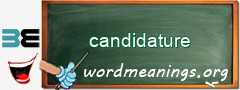 WordMeaning blackboard for candidature